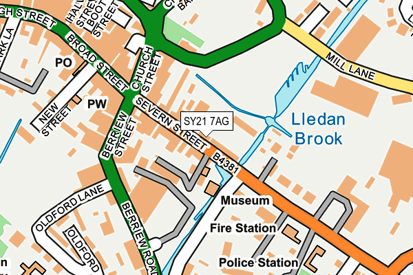 SY21 7AG map - OS OpenMap – Local (Ordnance Survey)