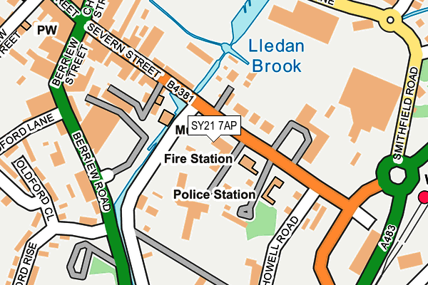 SY21 7AP map - OS OpenMap – Local (Ordnance Survey)