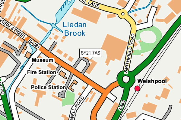 SY21 7AS map - OS OpenMap – Local (Ordnance Survey)