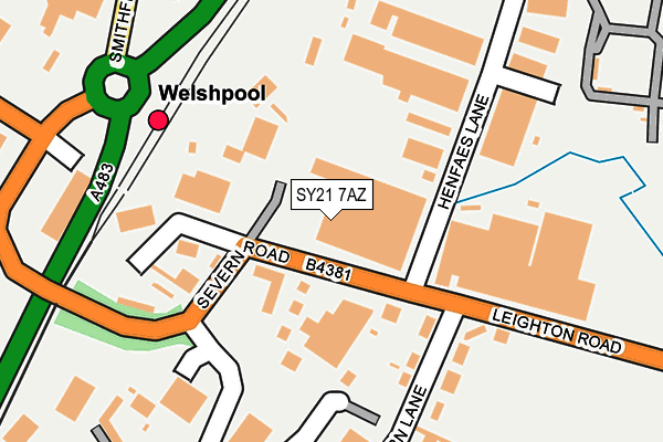 SY21 7AZ map - OS OpenMap – Local (Ordnance Survey)