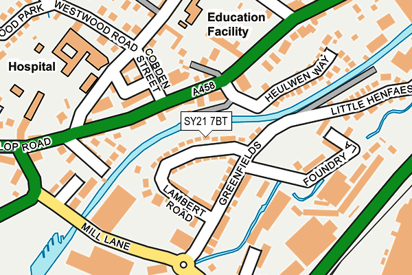 SY21 7BT map - OS OpenMap – Local (Ordnance Survey)