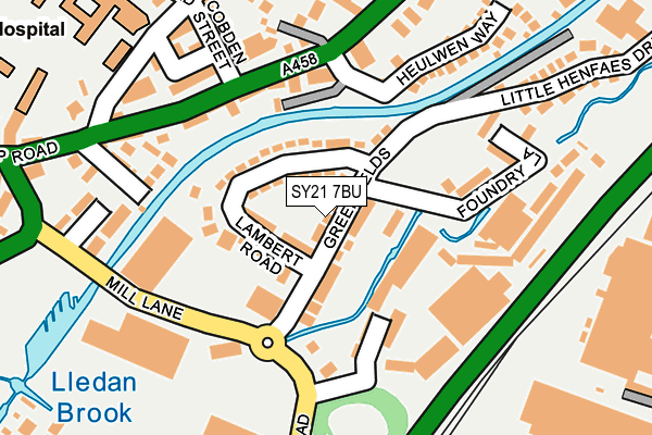 SY21 7BU map - OS OpenMap – Local (Ordnance Survey)