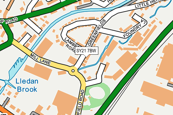 SY21 7BW map - OS OpenMap – Local (Ordnance Survey)