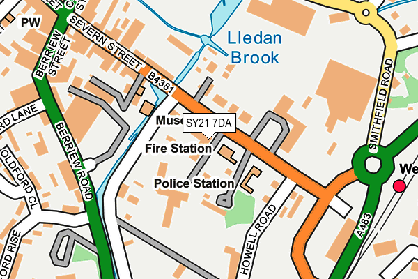 SY21 7DA map - OS OpenMap – Local (Ordnance Survey)