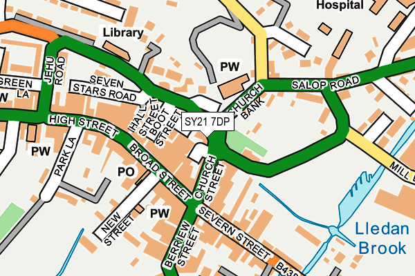 SY21 7DP map - OS OpenMap – Local (Ordnance Survey)