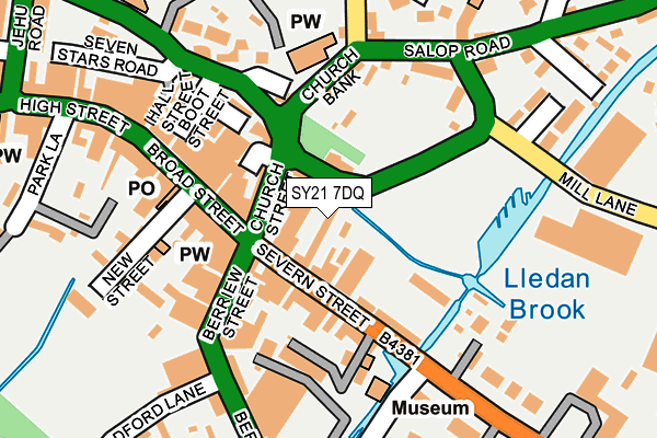 SY21 7DQ map - OS OpenMap – Local (Ordnance Survey)