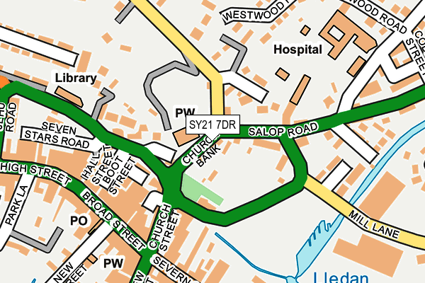 SY21 7DR map - OS OpenMap – Local (Ordnance Survey)