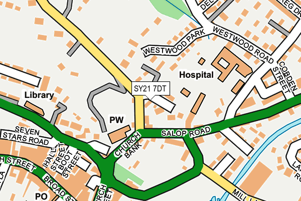 SY21 7DT map - OS OpenMap – Local (Ordnance Survey)