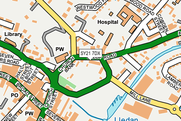 SY21 7DX map - OS OpenMap – Local (Ordnance Survey)