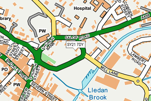 SY21 7DY map - OS OpenMap – Local (Ordnance Survey)