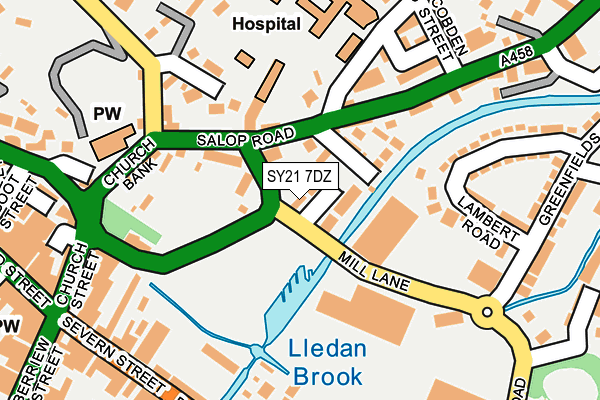 SY21 7DZ map - OS OpenMap – Local (Ordnance Survey)