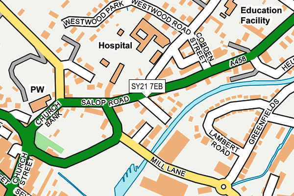 SY21 7EB map - OS OpenMap – Local (Ordnance Survey)