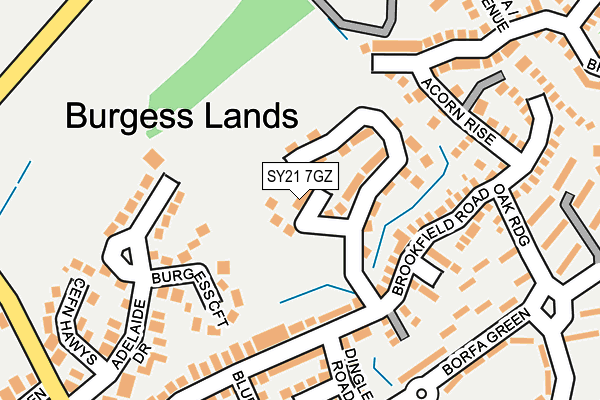 SY21 7GZ map - OS OpenMap – Local (Ordnance Survey)