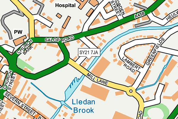 SY21 7JA map - OS OpenMap – Local (Ordnance Survey)