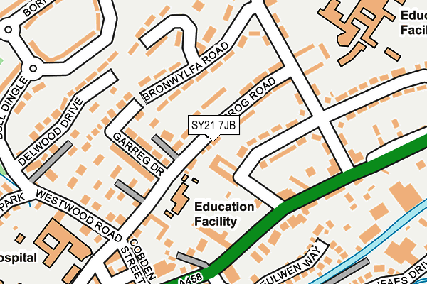 SY21 7JB map - OS OpenMap – Local (Ordnance Survey)