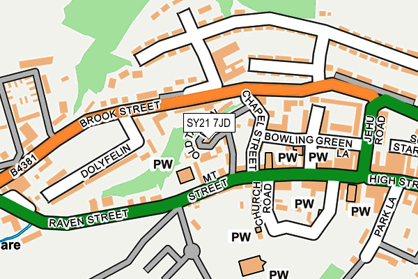 SY21 7JD map - OS OpenMap – Local (Ordnance Survey)