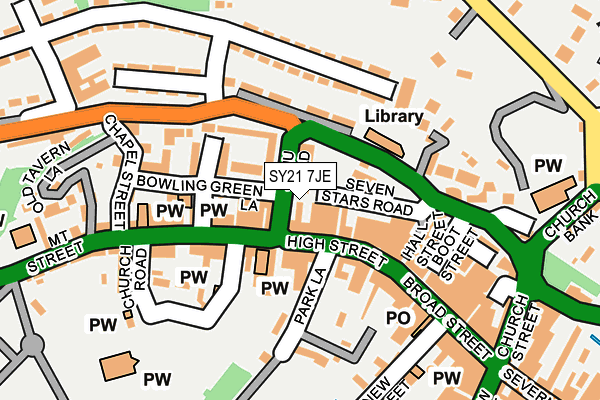SY21 7JE map - OS OpenMap – Local (Ordnance Survey)