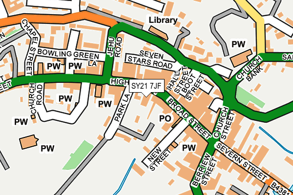 SY21 7JF map - OS OpenMap – Local (Ordnance Survey)