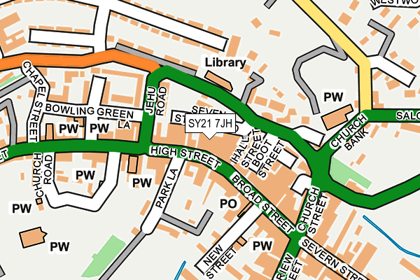 SY21 7JH map - OS OpenMap – Local (Ordnance Survey)