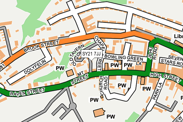 SY21 7JJ map - OS OpenMap – Local (Ordnance Survey)