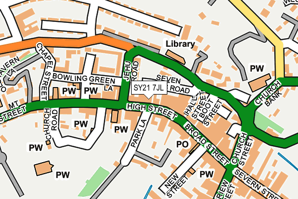 SY21 7JL map - OS OpenMap – Local (Ordnance Survey)