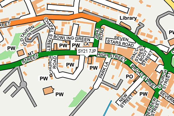 SY21 7JP map - OS OpenMap – Local (Ordnance Survey)