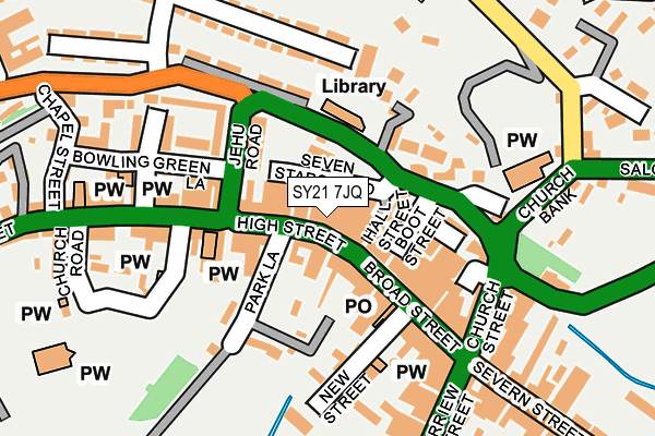 SY21 7JQ map - OS OpenMap – Local (Ordnance Survey)