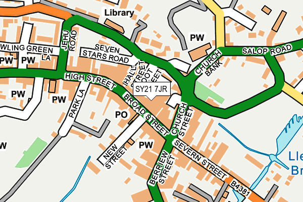 SY21 7JR map - OS OpenMap – Local (Ordnance Survey)