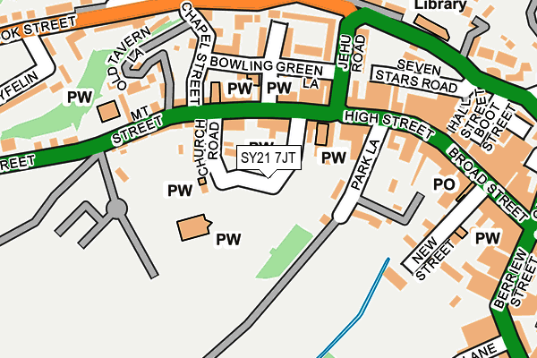 SY21 7JT map - OS OpenMap – Local (Ordnance Survey)