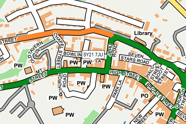 SY21 7JU map - OS OpenMap – Local (Ordnance Survey)