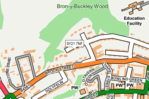 SY21 7NF map - OS OpenMap – Local (Ordnance Survey)