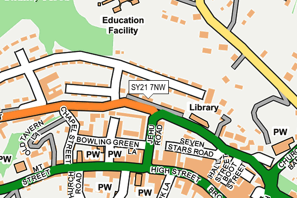 SY21 7NW map - OS OpenMap – Local (Ordnance Survey)