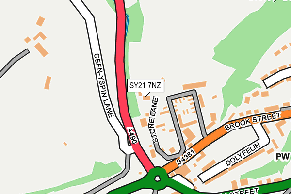 SY21 7NZ map - OS OpenMap – Local (Ordnance Survey)