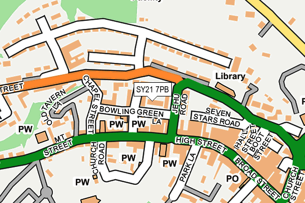 SY21 7PB map - OS OpenMap – Local (Ordnance Survey)