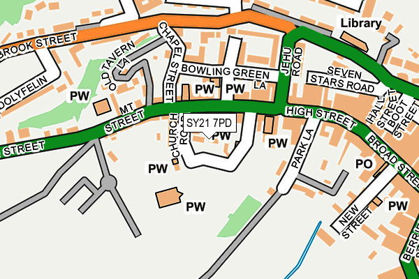 SY21 7PD map - OS OpenMap – Local (Ordnance Survey)