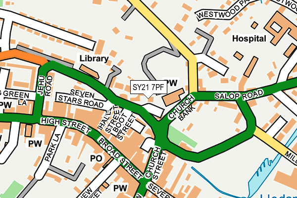 SY21 7PF map - OS OpenMap – Local (Ordnance Survey)