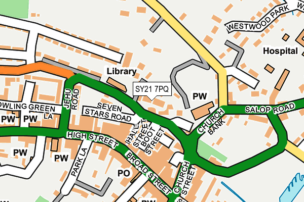 SY21 7PQ map - OS OpenMap – Local (Ordnance Survey)