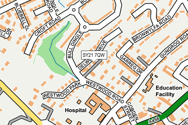 SY21 7QW map - OS OpenMap – Local (Ordnance Survey)