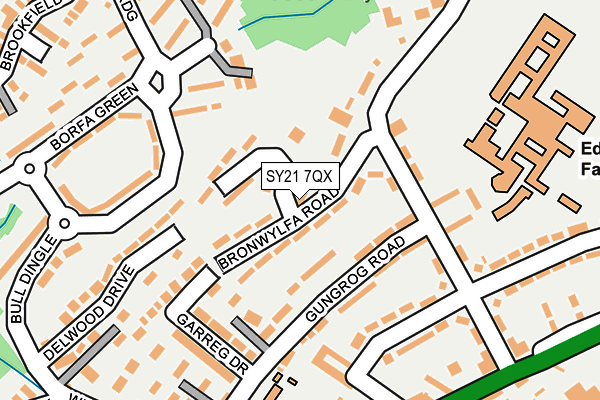 SY21 7QX map - OS OpenMap – Local (Ordnance Survey)