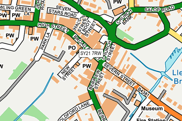 SY21 7RW map - OS OpenMap – Local (Ordnance Survey)