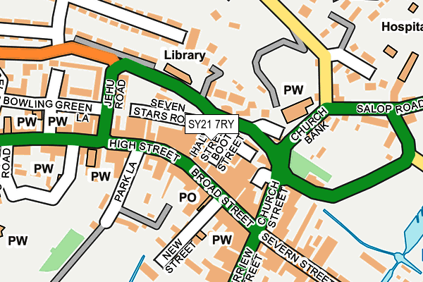 SY21 7RY map - OS OpenMap – Local (Ordnance Survey)