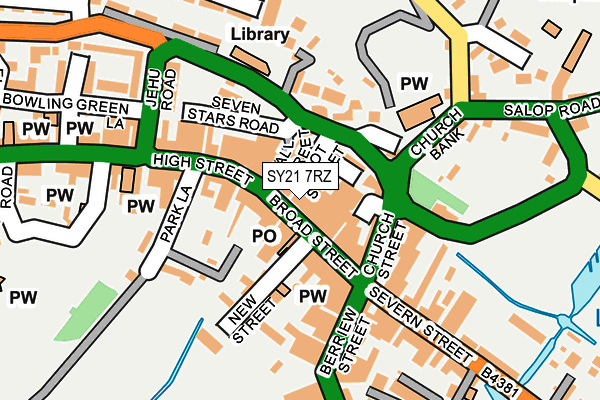 SY21 7RZ map - OS OpenMap – Local (Ordnance Survey)