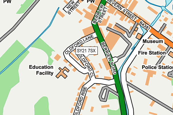 SY21 7SX map - OS OpenMap – Local (Ordnance Survey)