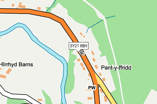 SY21 8BH map - OS OpenMap – Local (Ordnance Survey)