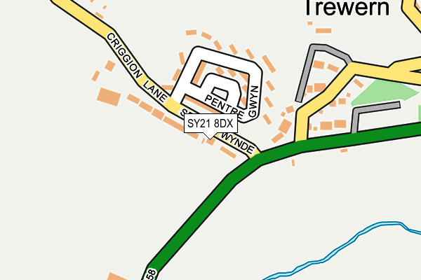 SY21 8DX map - OS OpenMap – Local (Ordnance Survey)