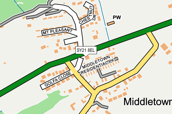 SY21 8EL map - OS OpenMap – Local (Ordnance Survey)