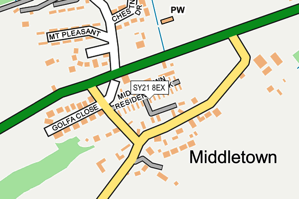 SY21 8EX map - OS OpenMap – Local (Ordnance Survey)