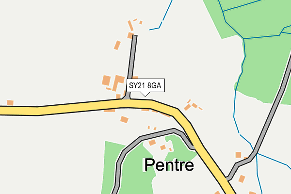 SY21 8GA map - OS OpenMap – Local (Ordnance Survey)