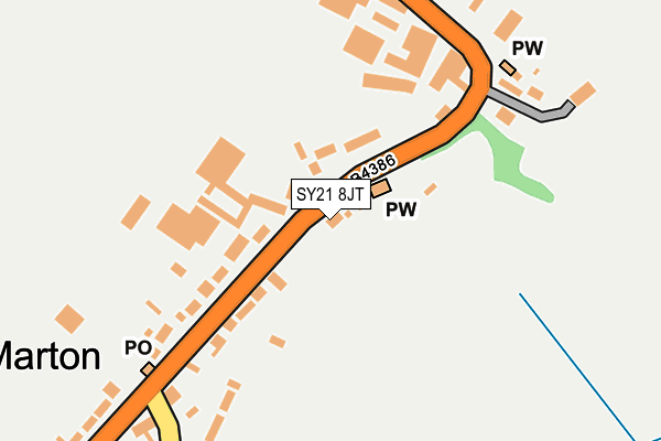 SY21 8JT map - OS OpenMap – Local (Ordnance Survey)