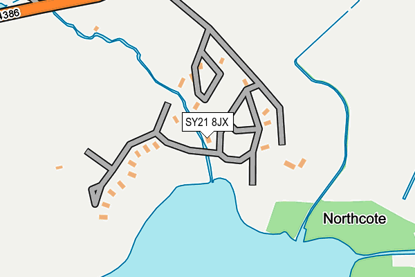 SY21 8JX map - OS OpenMap – Local (Ordnance Survey)